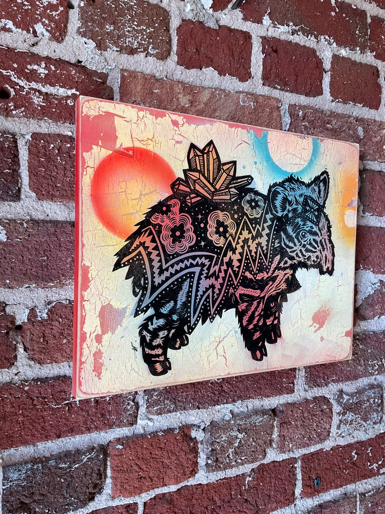 Image of The Healer on Distressed Pine Panel