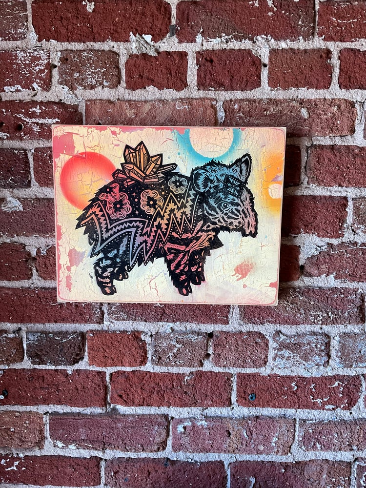 Image of The Healer on Distressed Pine Panel