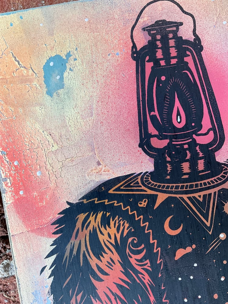 Image of Light The Path on Distressed Pine Panel