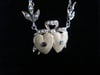 Edwardian 15ct yellow gold rose cut diamond natural Ruby double heart necklace