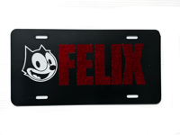 Felix the cat metal license plate 