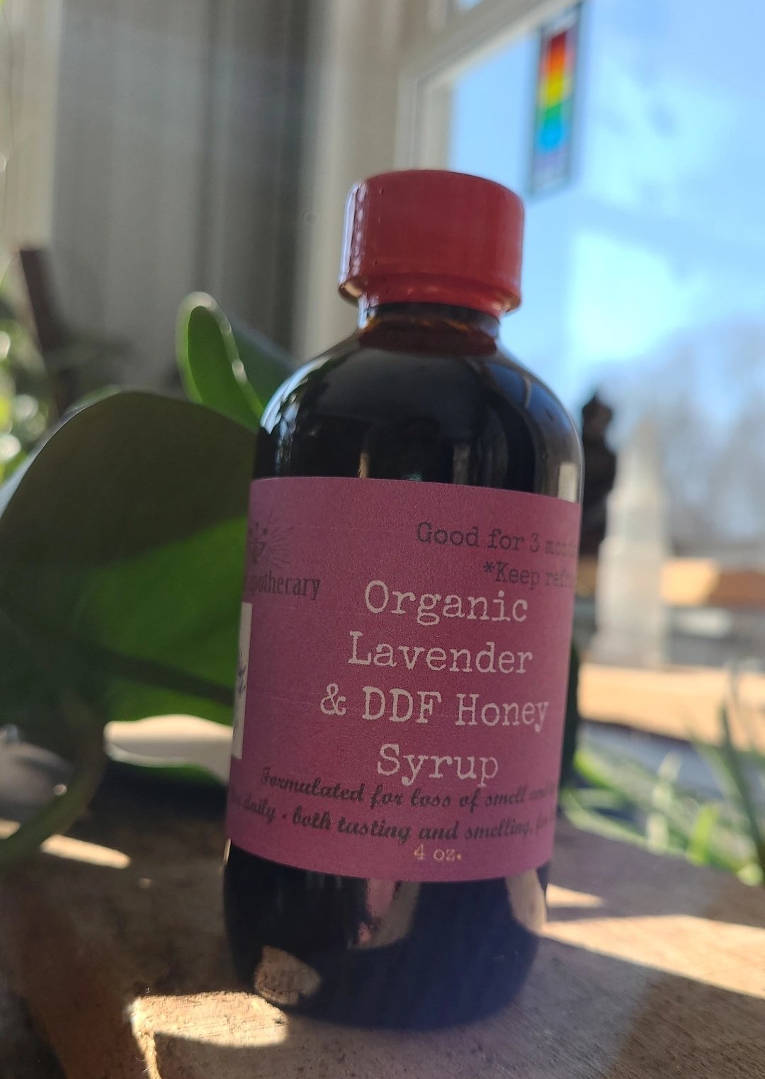 Image of *FOR LOSS OF TASTE + SMELL plus calming and delicious*  4 oz. Lavender and Honey Syrup 