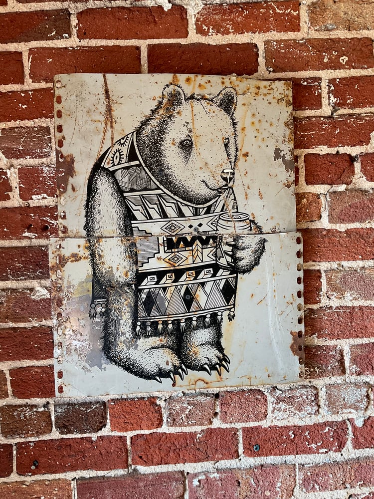 Image of P. Bear on Reclaimed Metal