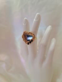 Image 2 of Gold Deco Cream rings with Pearls and Gems 