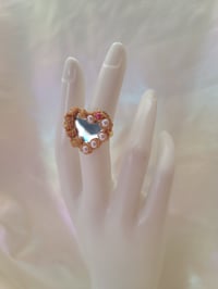 Image 3 of Gold Deco Cream rings with Pearls and Gems 