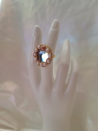 Image 5 of Gold Deco Cream rings with Pearls and Gems 