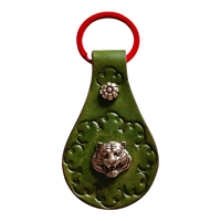 Image 1 of Year of Tiger Leather Keychain Spring Green