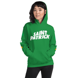 Image of Listen To Saint Patrick Unisex Green Hoodie