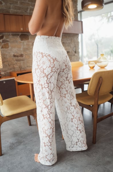 Image of Bonita Lace Pant. Off White. The Lost tribe.