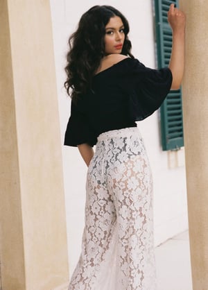 Image of Bonita Lace Pant. Off White. The Lost tribe.