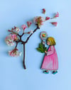 'Flower Children'  Set Of Four Hanging Wooden Decorations by Amy Swann