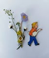 'Boy with Goose' Hanging Wooden Decoration by Amy Swann