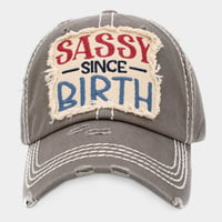 Image 2 of Sassy Since Birth Vintage Baseball Cap for Ladies/Ladies Retro Baseball Hat