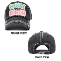Image 5 of Sassy Since Birth Vintage Baseball Cap for Ladies/Ladies Retro Baseball Hat