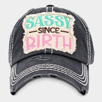 Image 3 of Sassy Since Birth Vintage Baseball Cap for Ladies/Ladies Retro Baseball Hat