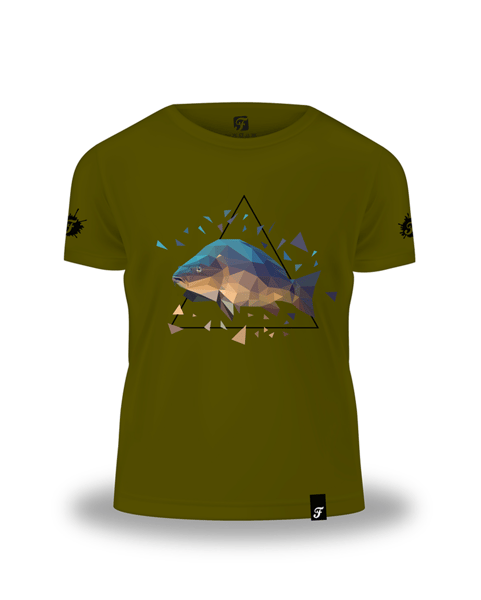 Image of t-shirt low poly carp - 2.0 green