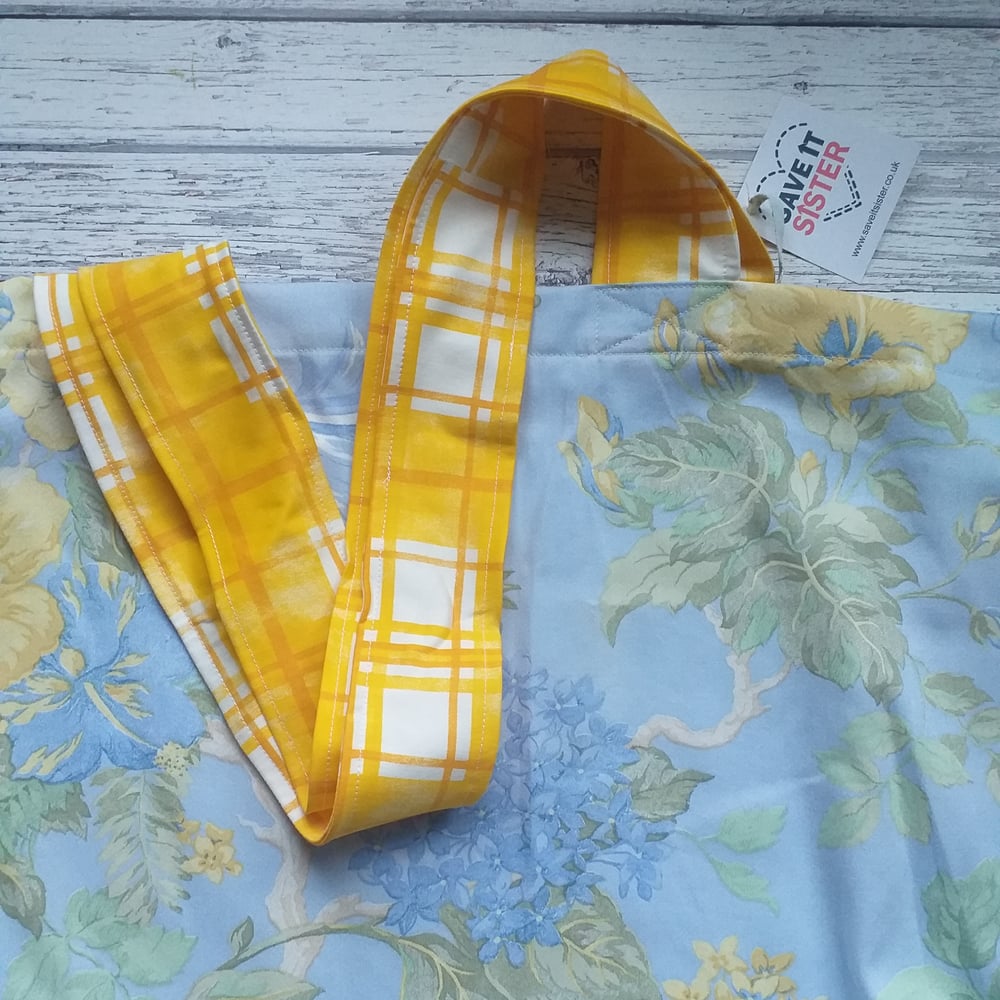 Image of Giant Shopping Tote Bag- Vintage Blue Floral