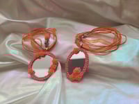 Image 2 of Pink Cream and Cherry Frame Mirror Necklaces