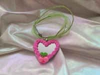 Image 4 of Pink Cream and Cherry Frame Mirror Necklaces