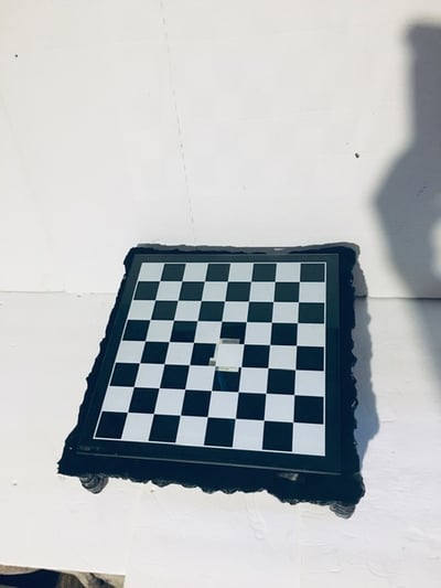 Image of VINTAGE WROUGHT IRON CHECKER BOARD
