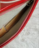 Image 4 of Vintage Red Leather Clutch Bag