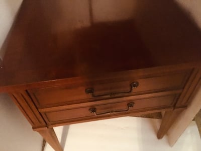Image of VINTAGE TWO DRAWER END TABLE