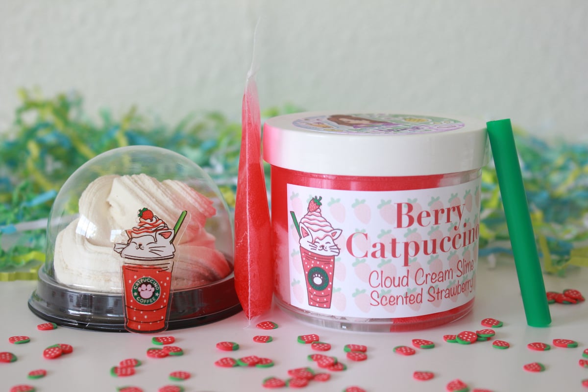 DIY Clay Berry Catpuccino Slime