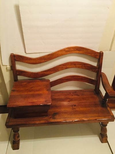 Image of ANTIQUE TELEPHONE BENCH