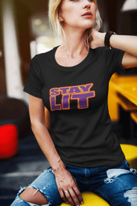 Image 1 of STAY LIT GOLD/RED/PURPLE Short-Sleeve Unisex T-Shirt