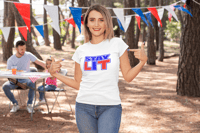 Image 1 of STAY LIT BLUE/RED Short-Sleeve Unisex T-Shirt