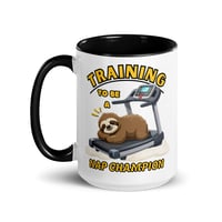 Image 2 of Training To Be a Nap Champion Sloth Coffee Mug