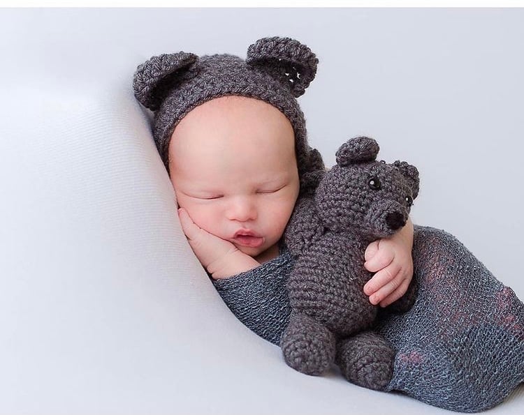 Image of Bear Bonnet & Teddy Bear Plush