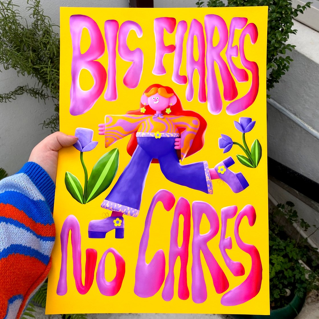 Image of Big Flares, No Cares A3 giclée print