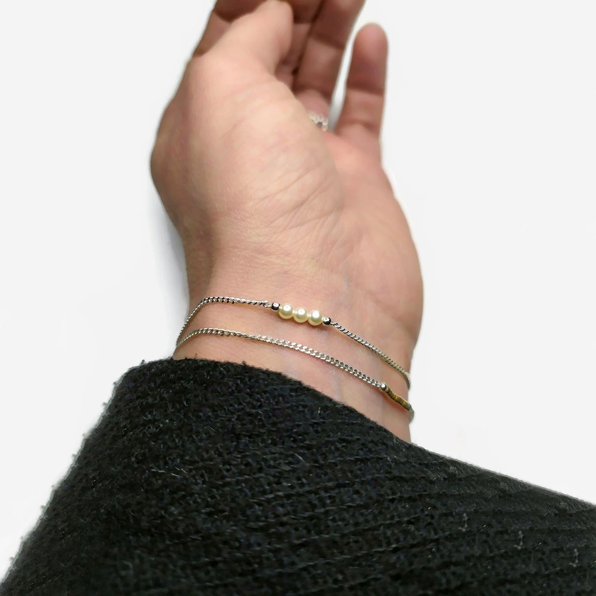 Image of Bracelet Twin Nacré et or