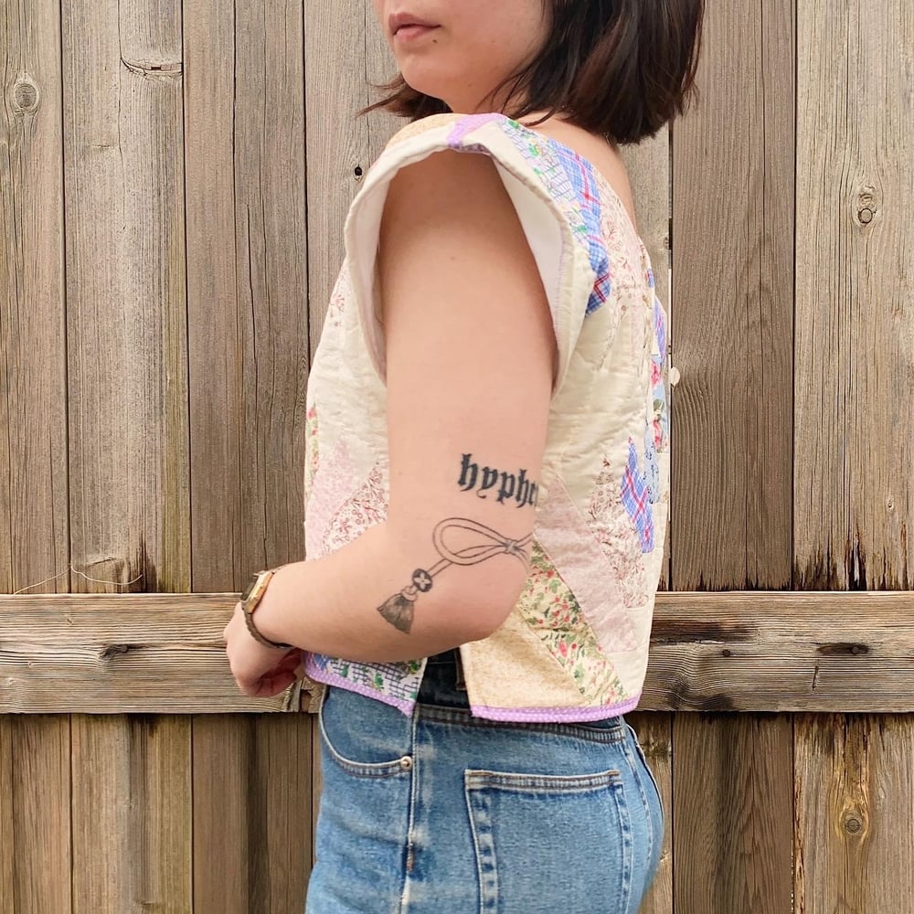 Image of Quilted Crop Top — Cream, Plaid & Pastel