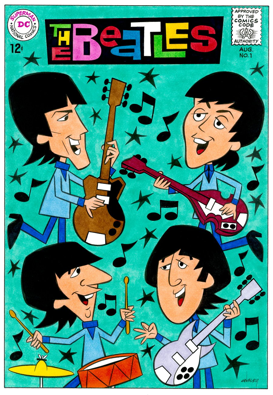 Image of THE BEATLES - 11x17 IMAGINARY COMIC BOOK COVER PRINT