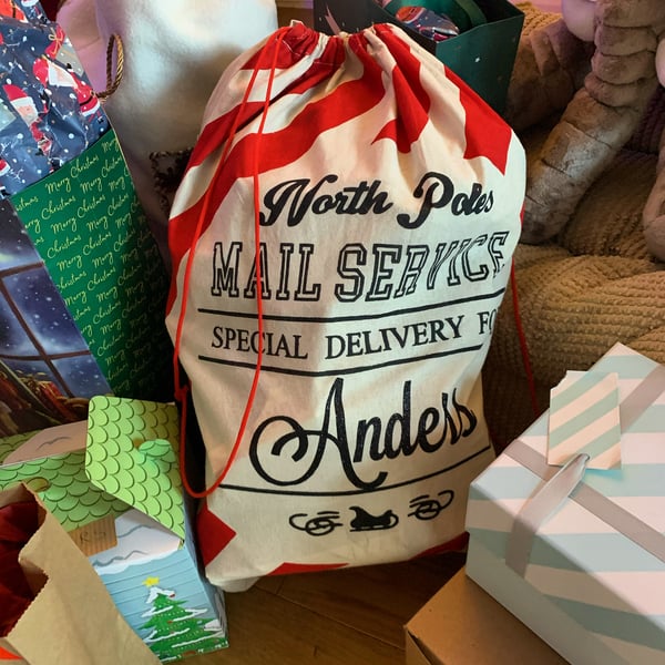 Image of Candy stripe Christmas sack