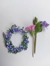 'Violet Garland' Hanging Wooden Decoration by Amy Swann