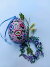 'Violet Garland' Hanging Wooden Decoration by Amy Swann