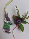 'Benjamin Bunny' Hanging Wooden Decoration by Amy Swann