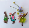 'Benjamin Bunny' Hanging Wooden Decoration by Amy Swann