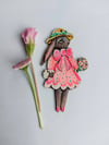 'Beatrice Bunny' Hanging Wooden Decoration by Amy Swann