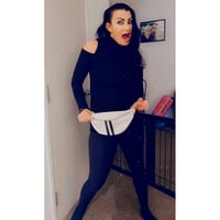 Image 1 of White & Black Fanny Pack/Bum Bag