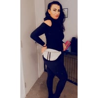 Image 2 of White & Black Fanny Pack/Bum Bag