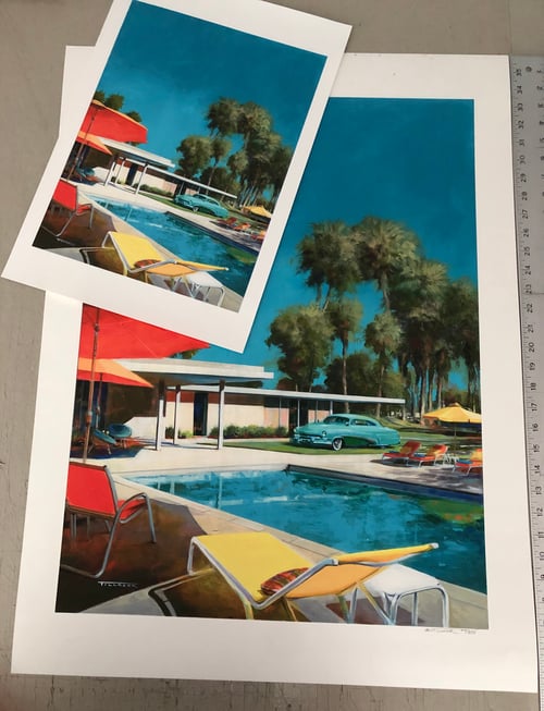 Image of "The Hirohata Merc in Palm Springs" (24"x32") Signed & Numbered Giclee' Print