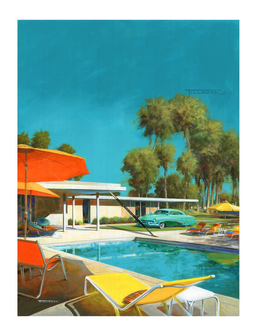 Image of "The Hirohata Merc in Palm Springs" (24"x32") Signed & Numbered Giclee' Print