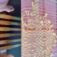Image 5 of HAND LOOMED Handwoven  T peach and plaid LARGE size