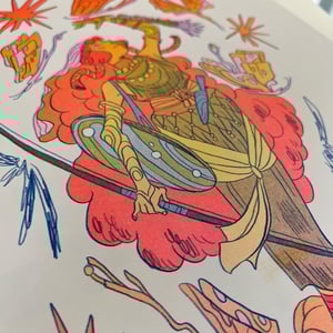 The Butterfly Archer - Large Risograph Print
