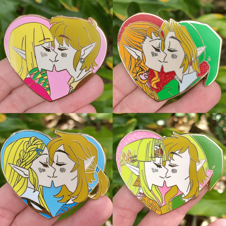 Zelink Hearts Enamel Pins 