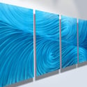 Echo All Blue- Abstract Metal Wall Art Contemporary Modern Decor